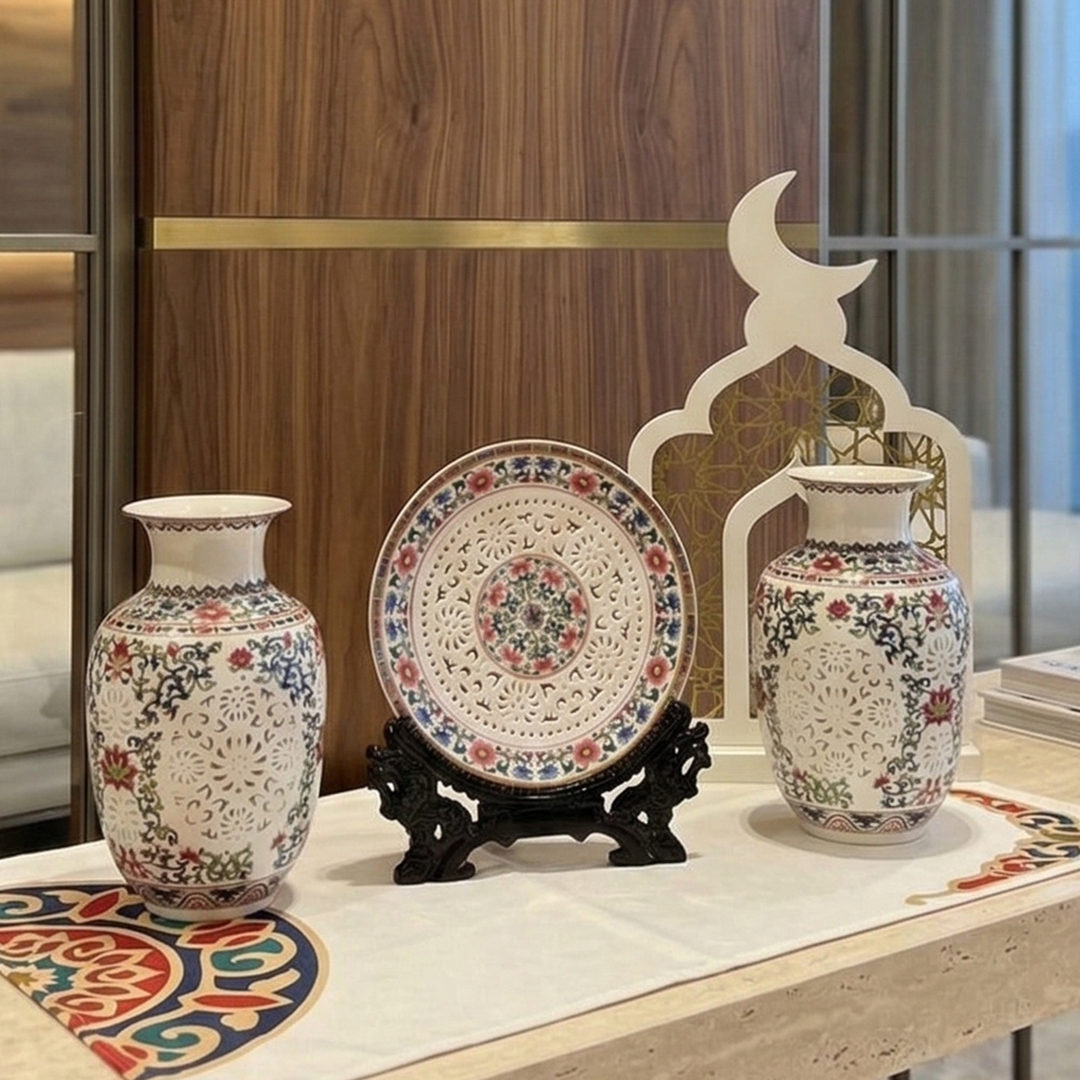 طقم ٢ فاز بورسلان اجور+ الطبق ب الاستاند